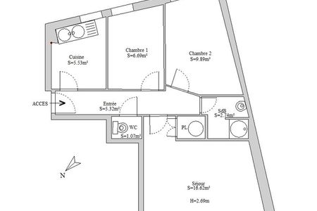 Vue n°2 Appartement 3 pièces T3 F3 à louer - Mulhouse (68100)