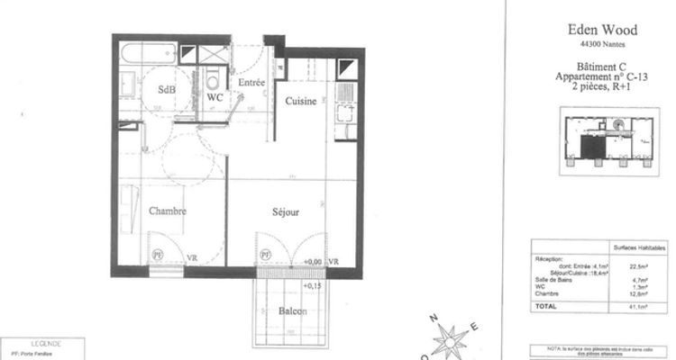 appartement 2 pièces à louer NANTES 44300 41.1 m²
