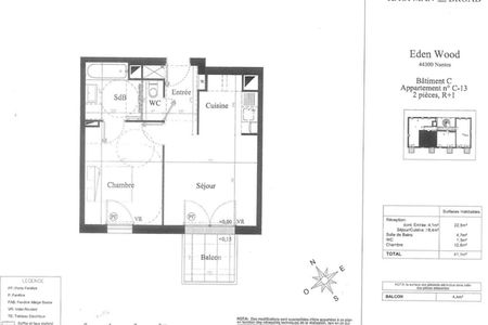 appartement 2 pièces à louer NANTES 44300 41.1 m²