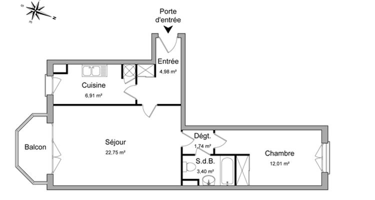 appartement 2 pièces à louer LILLE 59000 51.8 m²