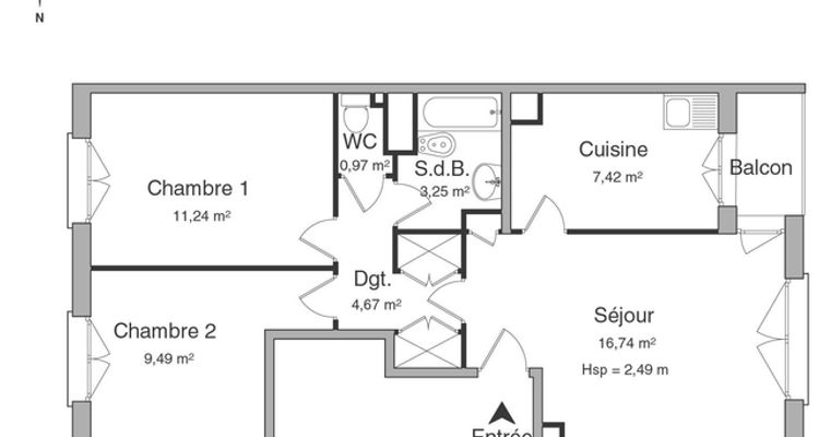 appartement 3 pièces à louer TOULON 83100 53.8 m²