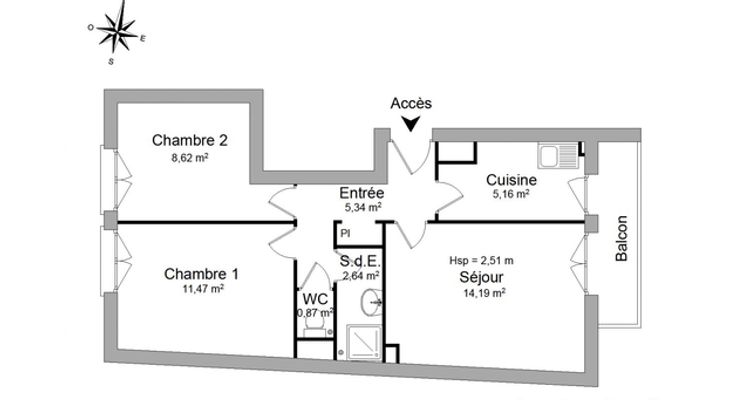 appartement 3 pièces à louer TOULOUSE 31400 47.7 m²