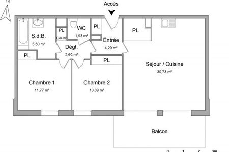 appartement 3 pièces à louer DOUVAINE 74140 68.15 m²