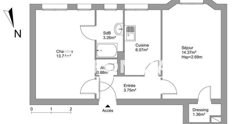 Vue n°1 Appartement 2 pièces à vendre - PARIS 15ème (75015) - 45 m²