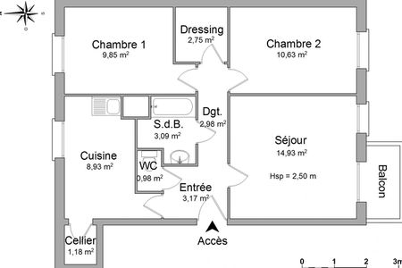Vue n°2 Appartement 3 pièces T3 F3 à louer - Jarville La Malgrange (54140)