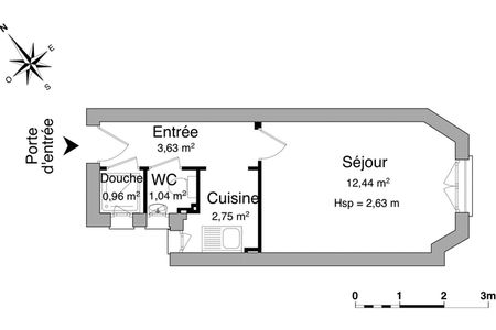 Appartement a louer paris-13e-arrondissement - 1 pièce(s) - 20.8 m2 - Surfyn