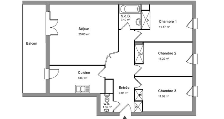appartement 4 pièces à louer MONTPELLIER 34000 80.5 m²