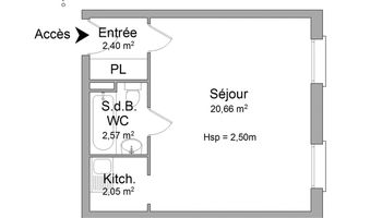 appartement 1 pièce à louer OZOIR LA FERRIERE 77330 27.7 m²