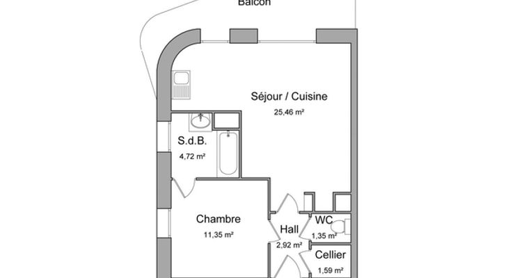 appartement 2 pièces à louer MARQUETTE-LEZ-LILLE 59520 47.4 m²