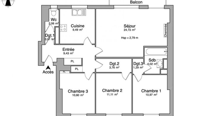 appartement 4 pièces à louer RENNES 35000 87.7 m²