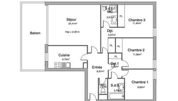 appartement 4 pièces à louer MONTPELLIER 34000 92.4 m²