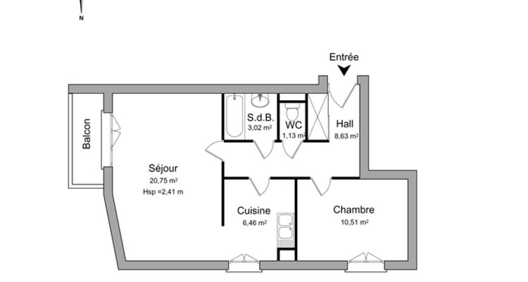 appartement 2 pièces à louer GRENOBLE 38000 50.5 m²