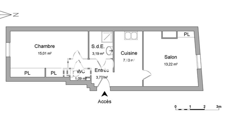 appartement 2 pièces à vendre Villeurbanne 69100 43.88 m²