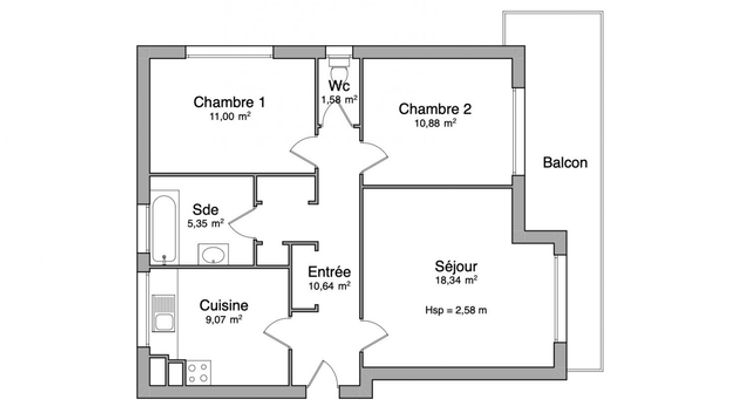 appartement 3 pièces à louer JURANCON 64110 66.9 m²