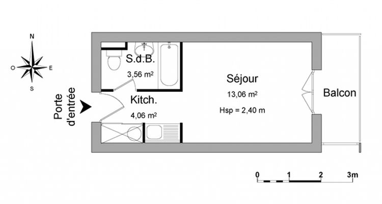 appartement 1 pièce à louer GRABELS 34790 20.7 m²