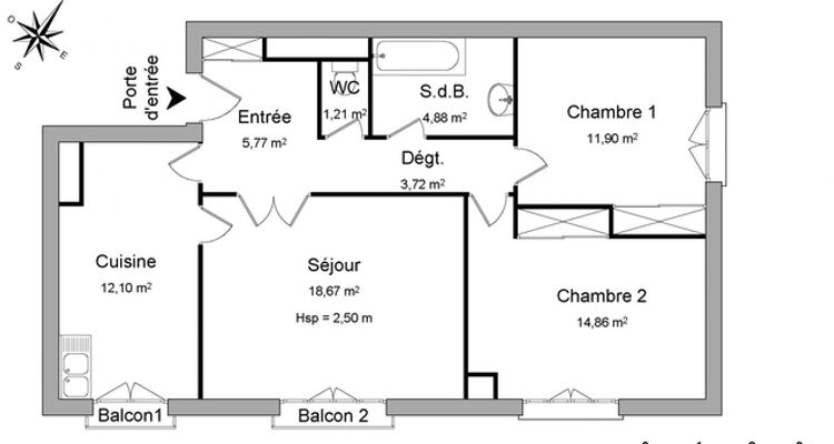 appartement 3 pièces à louer BELLEGARDE SUR VALSERINE 01200 73.1 m²