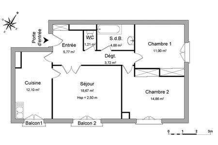 appartement 3 pièces à louer BELLEGARDE SUR VALSERINE 01200 73.1 m²