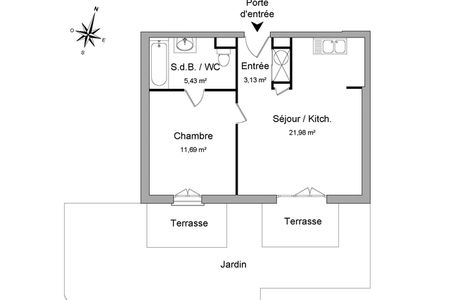 Vue n°2 Appartement 2 pièces T2 F2 à louer - Persan (95340)