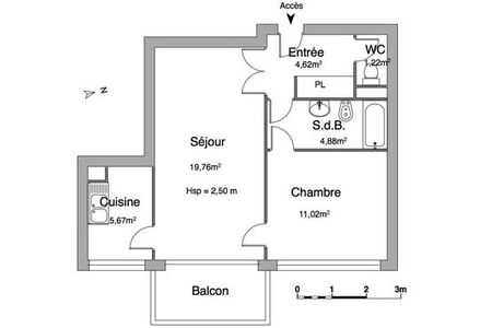 Vue n°2 Appartement 2 pièces à louer - BORDEAUX (33800) - 47.17 m²
