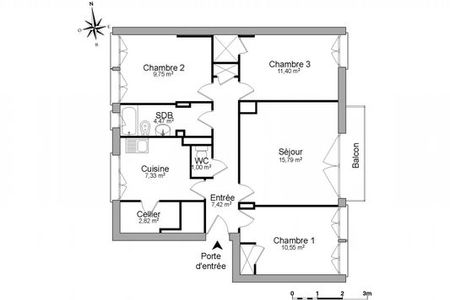 appartement 4 pièces à louer GRENOBLE 38100 70.53 m²