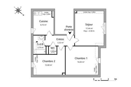 Vue n°3 Appartement 3 pièces à louer - Mulhouse (68100) 627 €/mois cc
