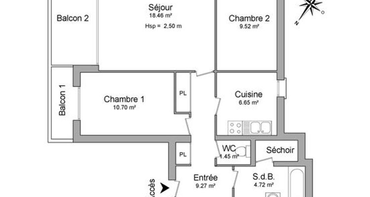 appartement 3 pièces à louer BORDEAUX 33000 62.37 m²