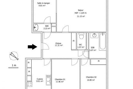 Vue n°3 Appartement 4 pièces à louer - LILLE (59000) - 83.9 m²