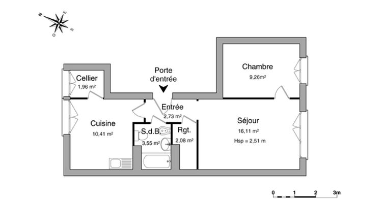 Vue n°1 Appartement 2 pièces T2 F2 à louer - Saint-etienne (42100)