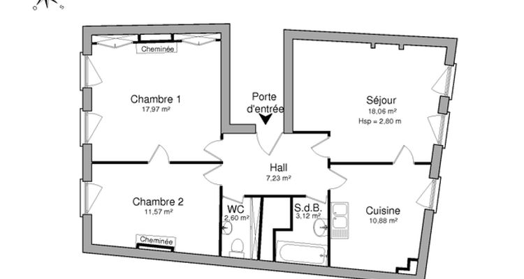 appartement 3 pièces à louer METZ 57000 71.4 m²