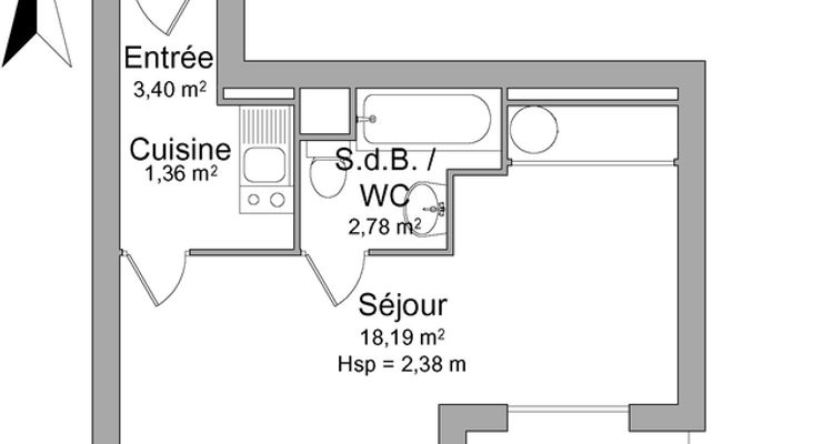 appartement 1 pièce à louer TOULOUSE 31400 25.7 m²