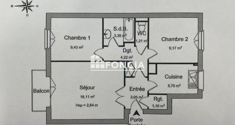 appartement 3 pièces à louer LEVALLOIS PERRET 92300 55.48 m²