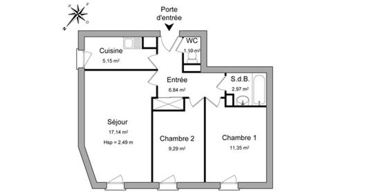 appartement 3 pièces à louer RENNES 35000 53.84 m²