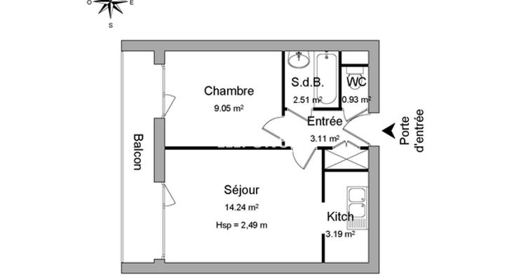 appartement 2 pièces à louer LILLE 59000 33 m²