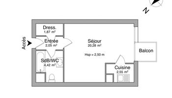 appartement 1 pièce à louer TOURS 37000 31.2 m²