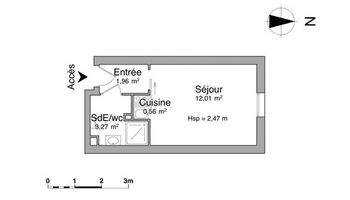 appartement 1 pièce à louer NANTES 44300 17.8 m²