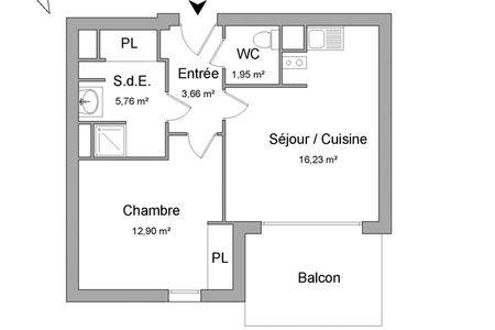 Vue n°3 Appartement 2 pièces T2 F2 à louer - Le Bouscat (33110)