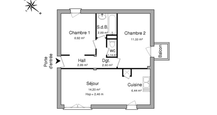 appartement 3 pièces à louer AUBERGENVILLE 78410 50.4 m²
