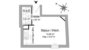 appartement 1 pièce à louer THONON LES BAINS 74200 17.2 m²