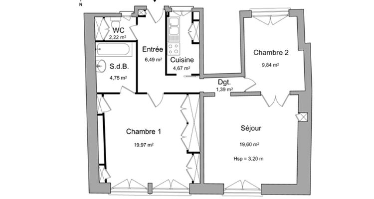 Appartement a louer paris-10e-arrondissement - 3 pièce(s) - 68.3 m2 - Surfyn