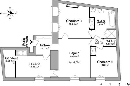 Vue n°3 Appartement 3 pièces à louer - Clermont Ferrand (63000) 670 €/mois cc