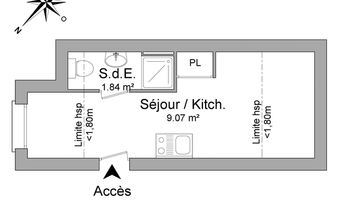 appartement 1 pièce à louer ANGERS 49000 10.9 m²