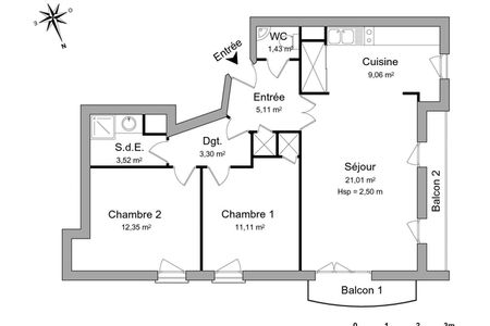 Vue n°2 Appartement 3 pièces T3 F3 à louer - Suresnes (92150)