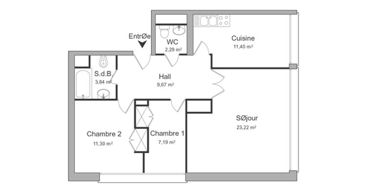 appartement 3 pièces à louer THONON LES BAINS 74200 68.9 m²