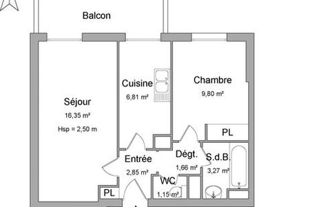 Vue n°3 Appartement 2 pièces à louer - ROUEN (76100) - 41.89 m²