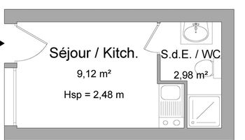 appartement 1 pièce à louer NANTES 44000 12.1 m²