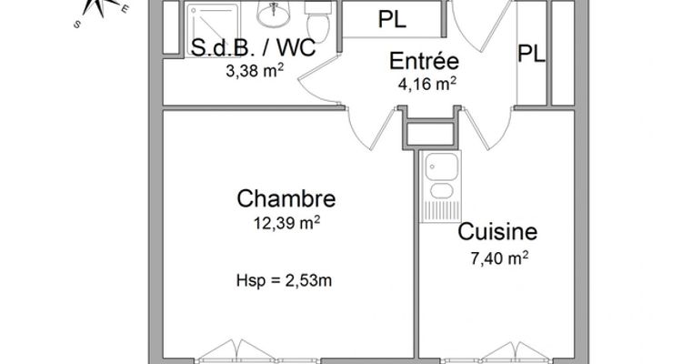 appartement 2 pièces à louer GRENOBLE 38000 27.3 m²