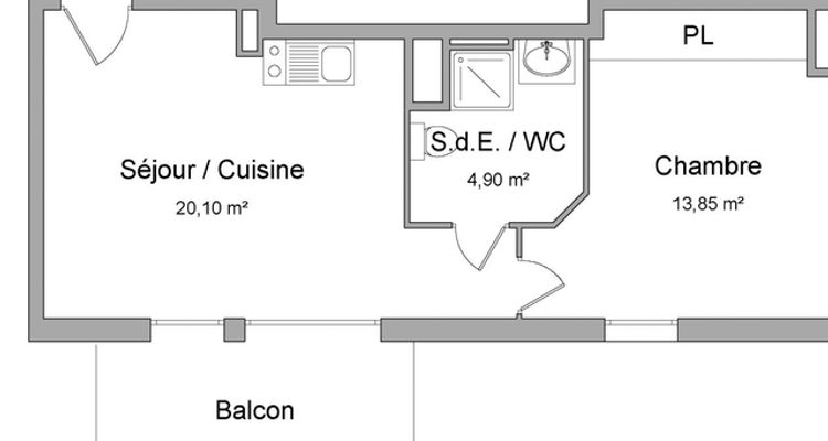 appartement 2 pièces à louer LONGVIC 21600 38.9 m²
