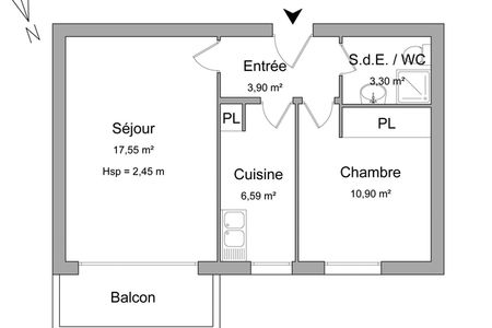 appartement 2 pièces à louer DIJON 21000 42.2 m²