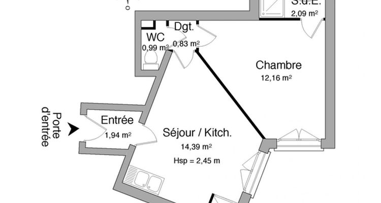 appartement 1 pièce à louer SAINT BRIEUC 22000 32.4 m²