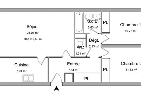 Vue n°3 Appartement 3 pièces T3 F3 à louer - Bergerac (24100)